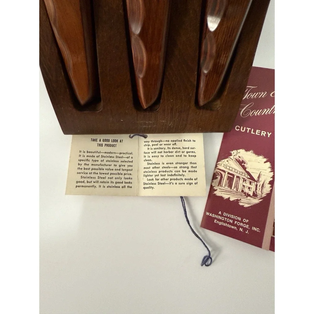 Vintage Washington Forge Carving Set Town‎ Country Fleetwood Stainless Steel